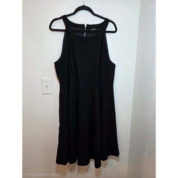 torrid Dresses & Skirts - Torrid Classic Black Midi Dress size 18 2X Sleeveless Halter Stretch Skater LBD